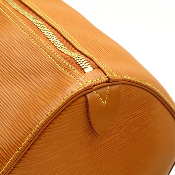 LOUIS VUITTON Epi Leather Keepall 55 Boston Bag/Travel Bag in Zipangu Gold an... - Picture 8 of 10